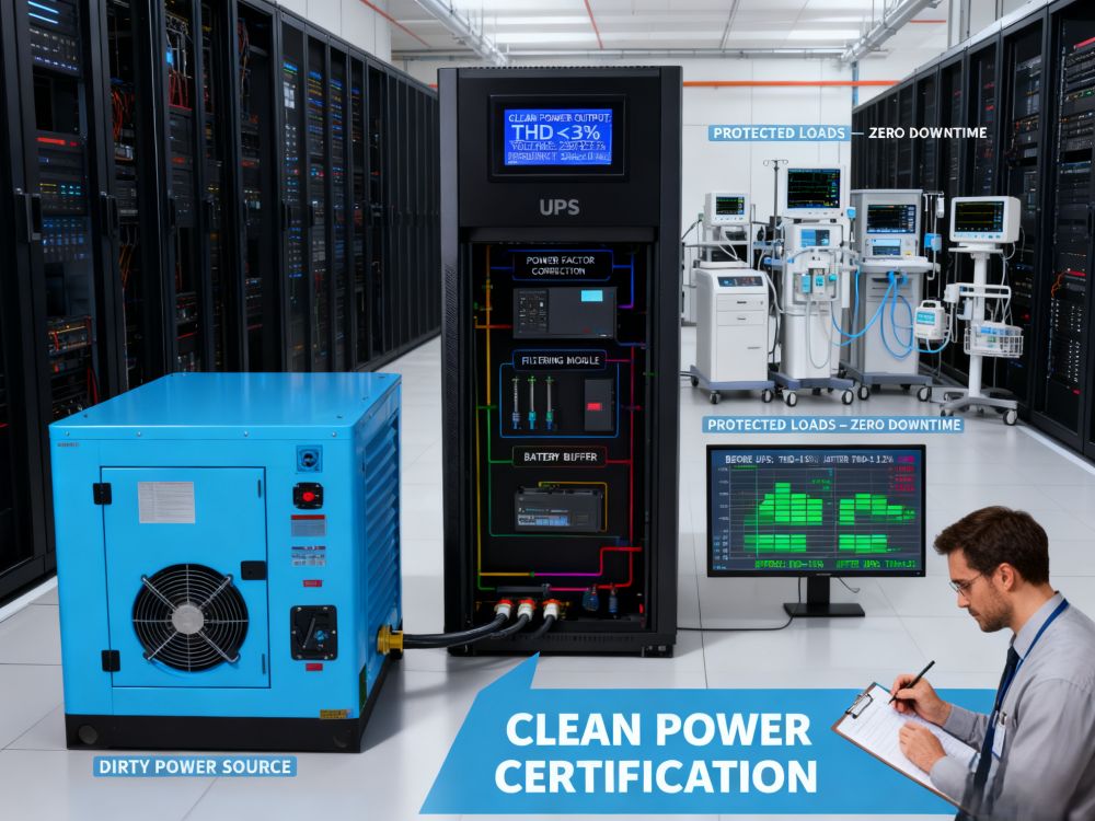 Will an UPS clean up generator power?